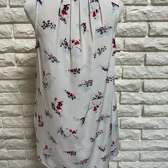 JOIE Aruna Floral silk sleeveless blouse unique print tennis bikes XS - Picture 5 of 6